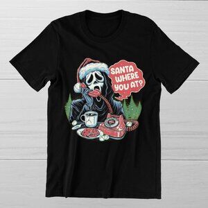 SCREAM Santa Where You At Funny Horror Movie Christmas Graphic T-Shirt 159